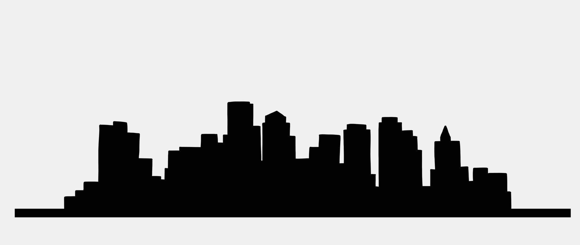 modern cityscape skyline outline doodle drawing on white background. vector