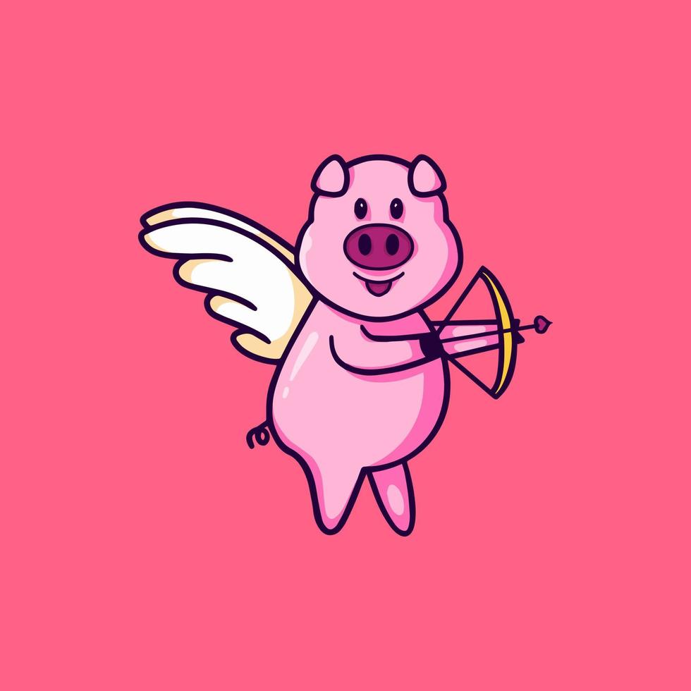 personaje de angel pig para su negocio o mercancía vector