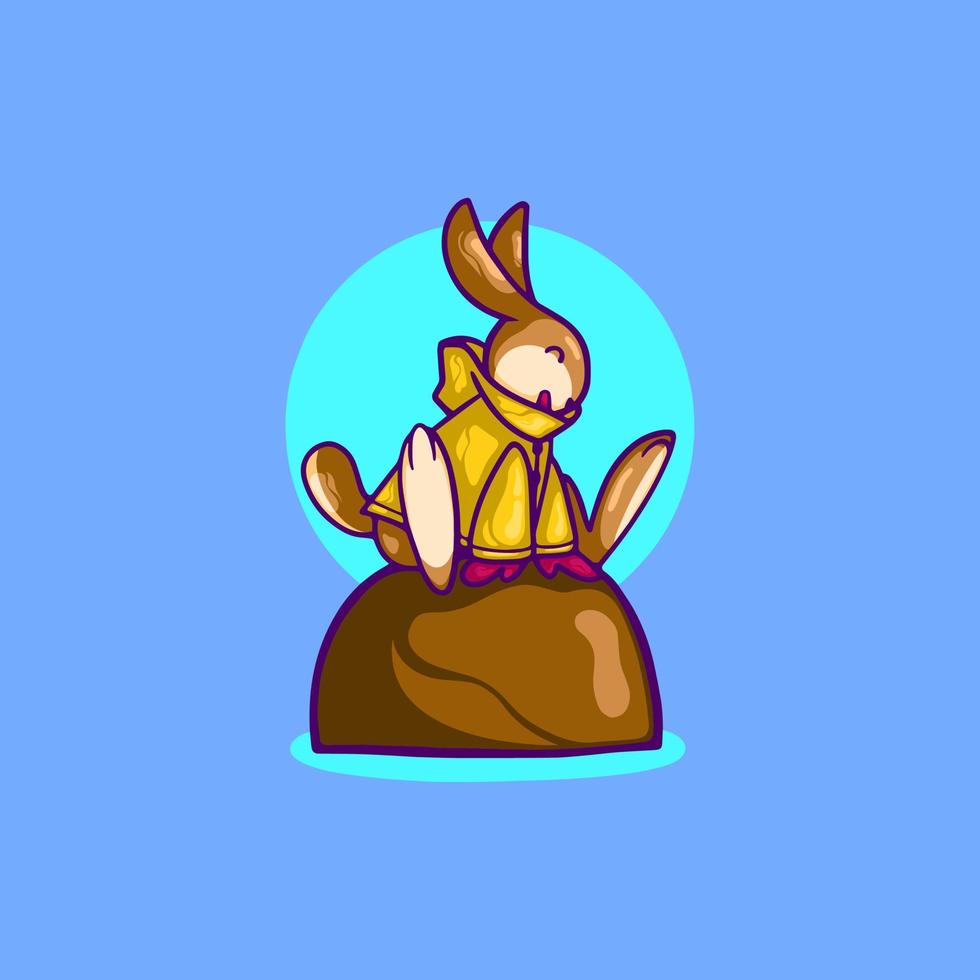 Rabbit in the rainy character for your business or merchandise vector