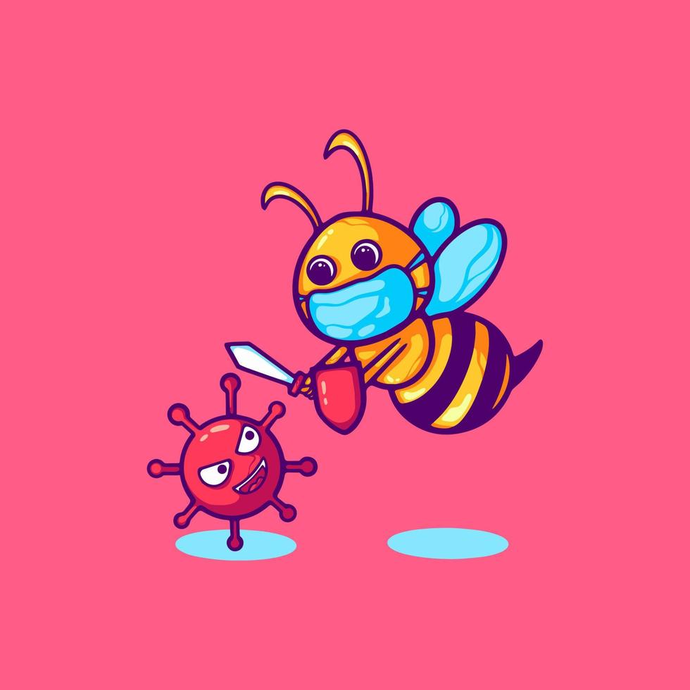 Bee healthy character for your business or merchandise vector