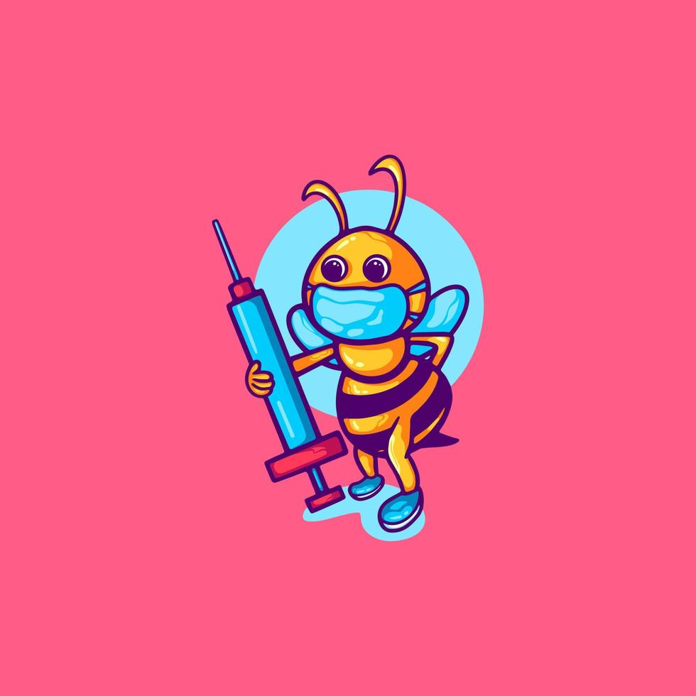 Bee healthy character for your business or merchandise vector