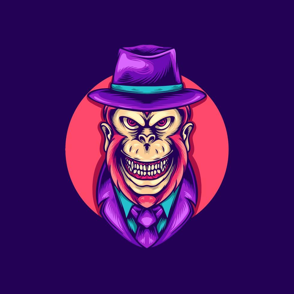 Gorilla mafia illustration for your business or merchandise vector