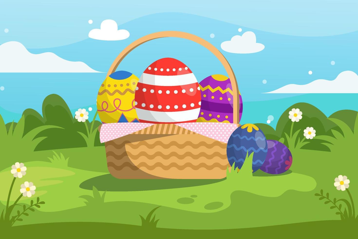 feliz fondo de pascua con huevo vector