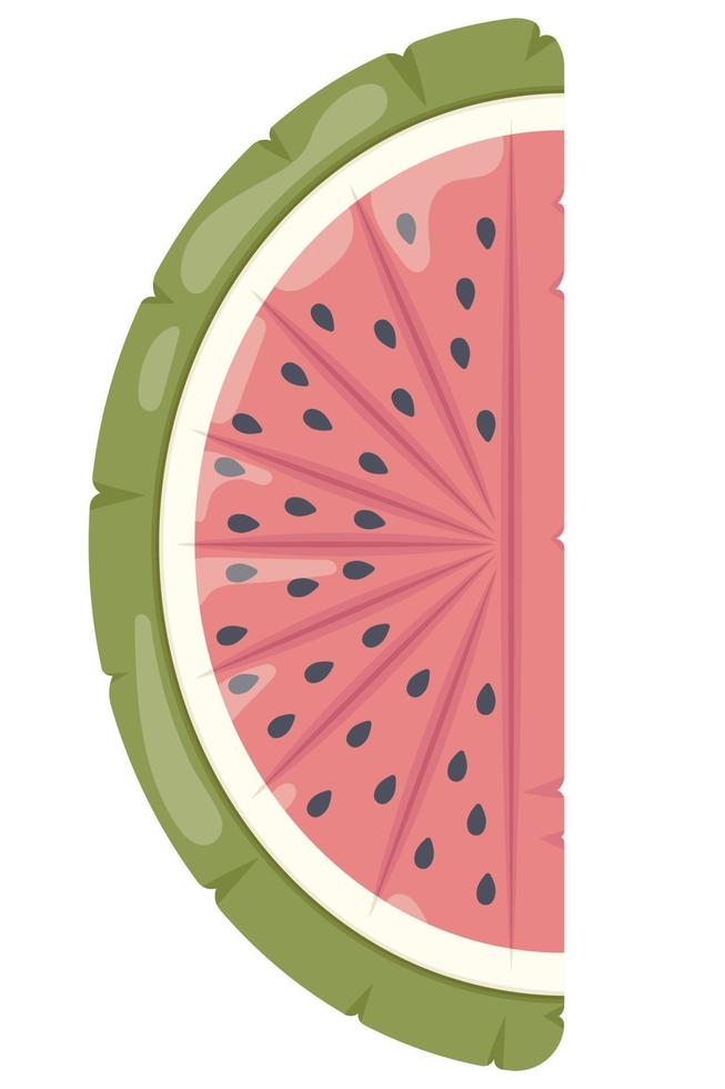 Watermelon Inflatable Mattress Icon for pool party, beach holiday and hotel vacation vector