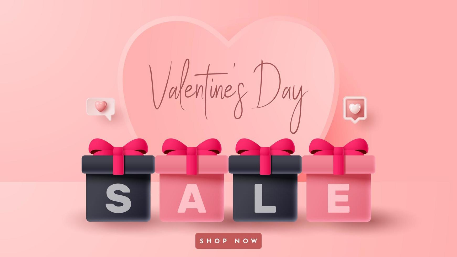 Valentine's day 3D product presentation for banner, advertising, and business. vector illustration