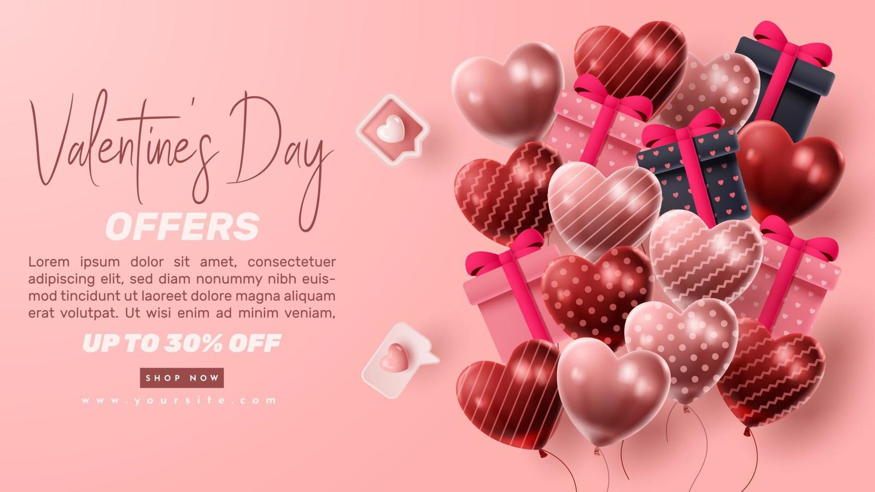 Valentine's day 3D product presentation for banner, advertising, and business. vector illustration