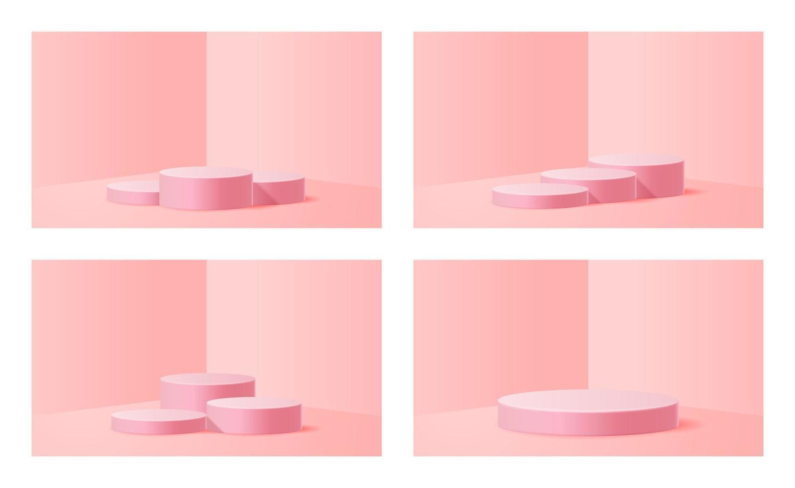 Valentine's day 3D podium product presentation for banner, advertising, and business. vector illustration