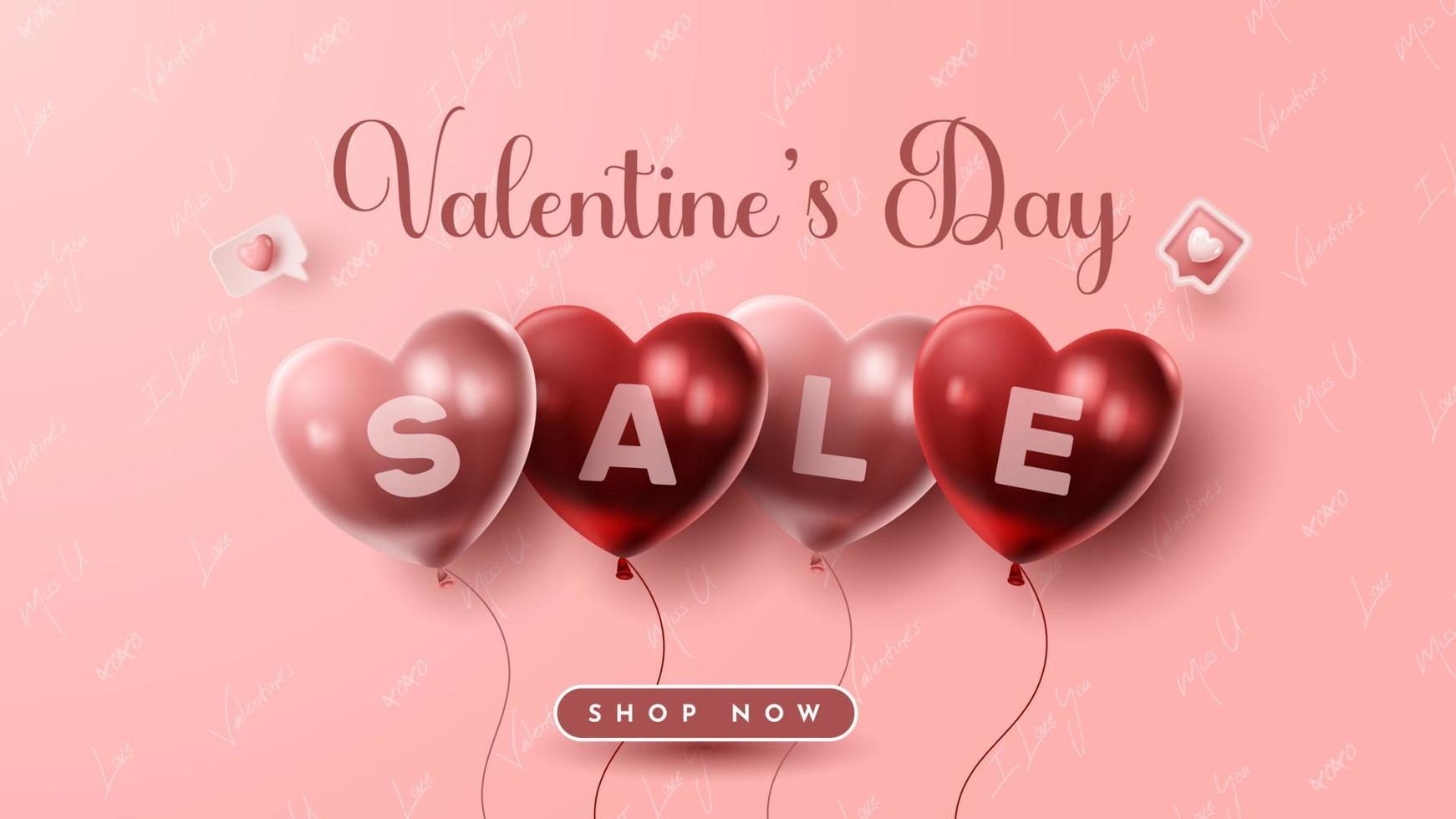 Valentine's day 3D product presentation for banner, advertising, and business. vector illustration