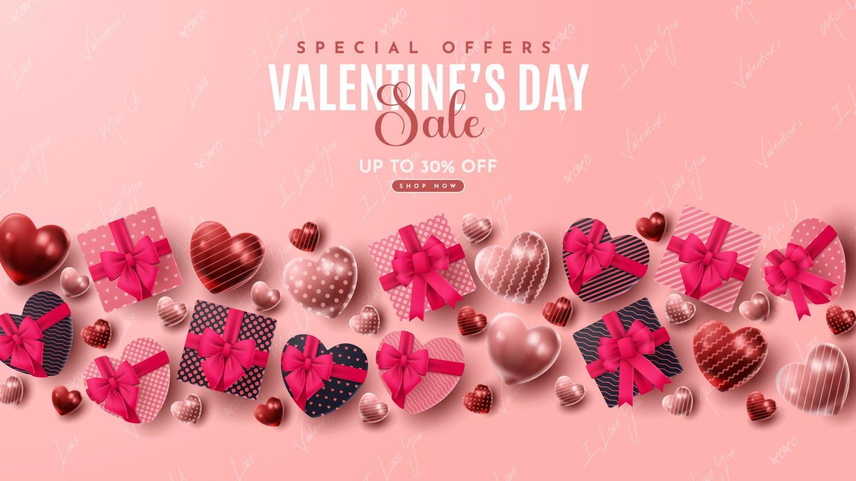 Valentine's day 3D product presentation for banner, advertising, and business. vector illustration