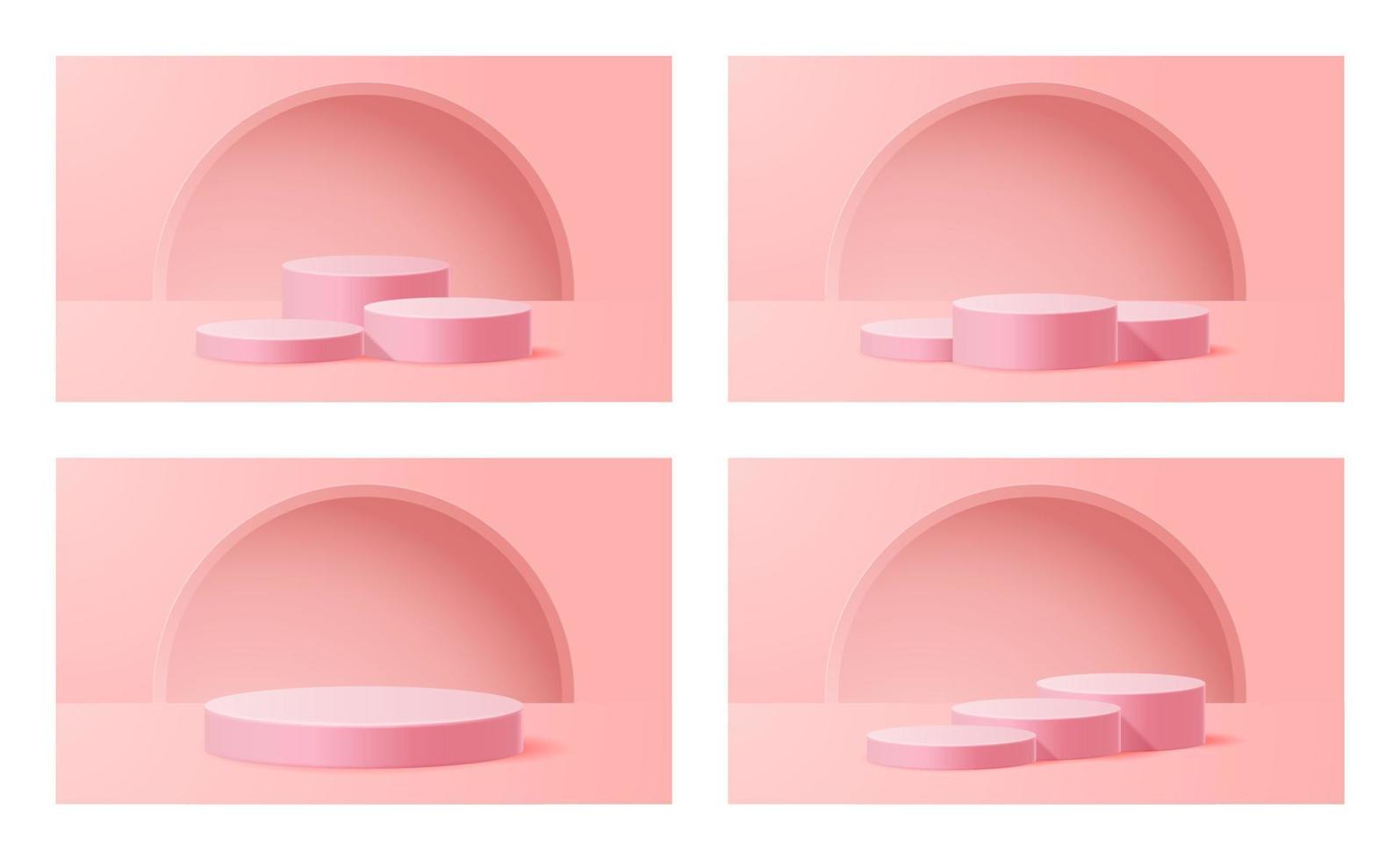 Valentine's day 3D podium product presentation for banner, advertising, and business. vector illustration