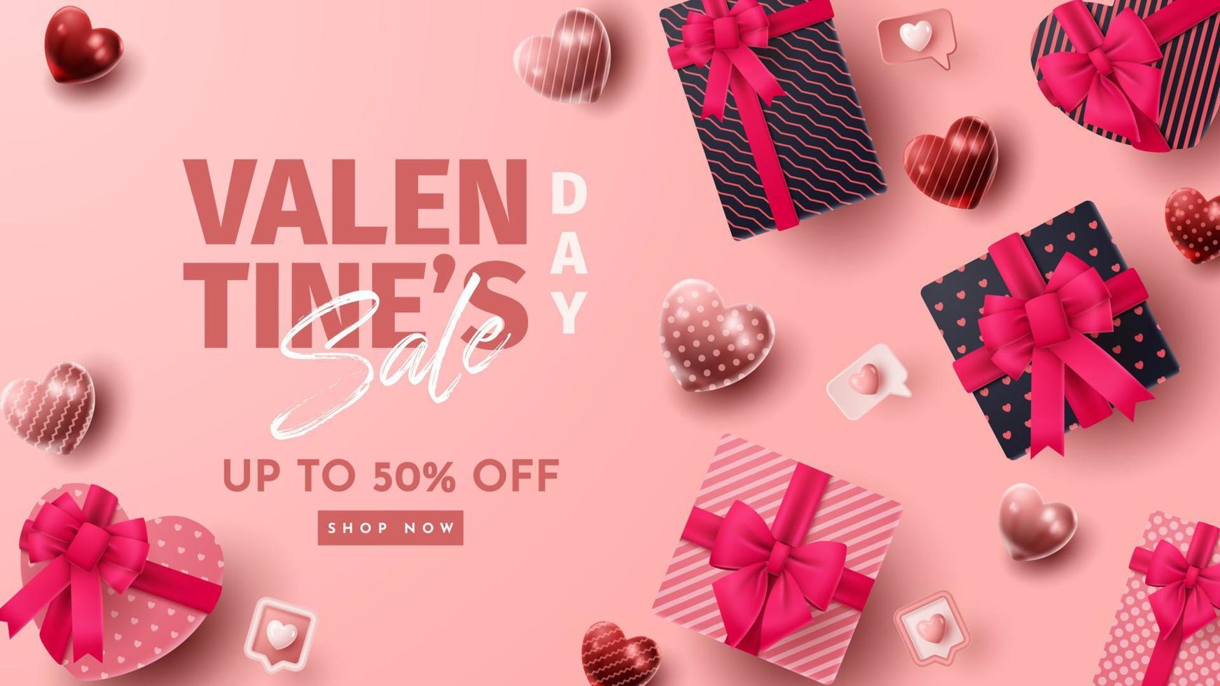 Valentine's day 3D product presentation for banner, advertising, and business. vector illustration