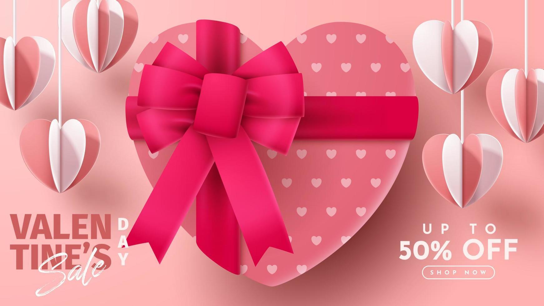 Valentine's day 3D product presentation for banner, advertising, and business. vector illustration