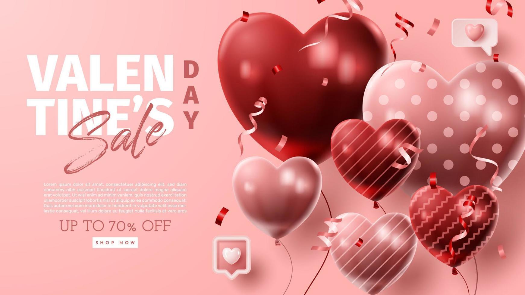 Valentine's day 3D product presentation for banner, advertising, and business. vector illustration