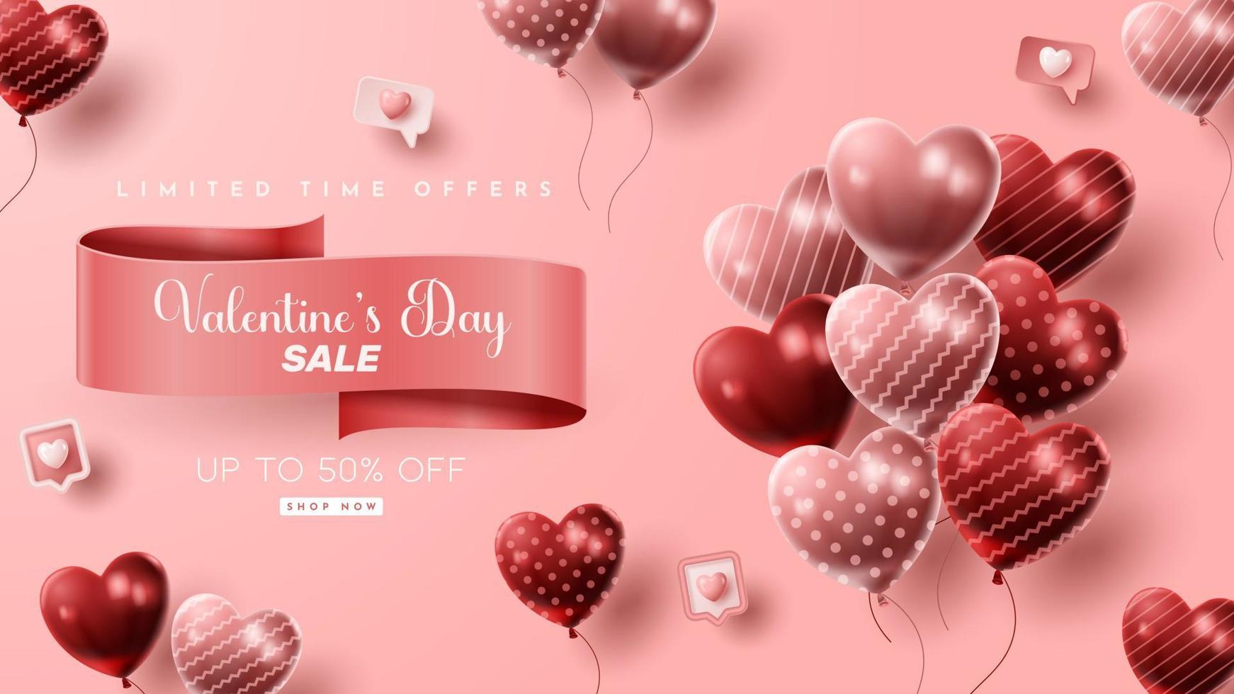 Valentine's day 3D product presentation for banner, advertising, and business. vector illustration