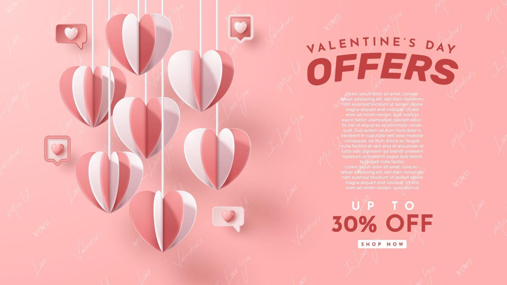 presentación de productos 3d del día de san valentín para banner, publicidad y negocios. ilustración vectorial vector