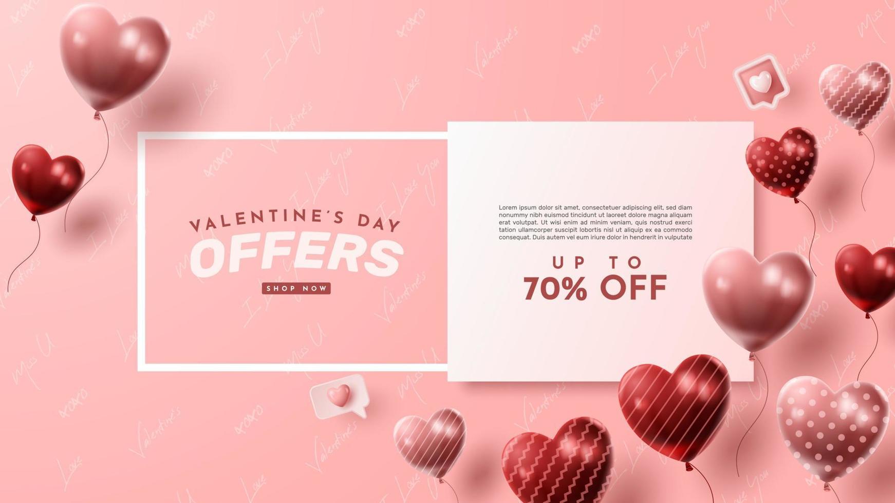 Valentine's day 3D product presentation for banner, advertising, and business. vector illustration
