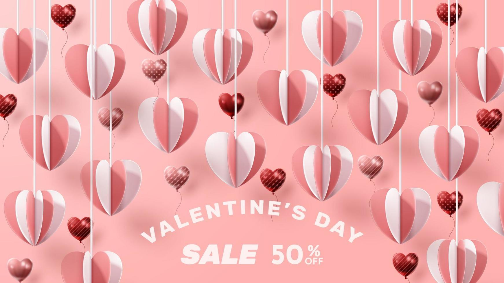 Valentine's day 3D product presentation for banner, advertising, and business. vector illustration