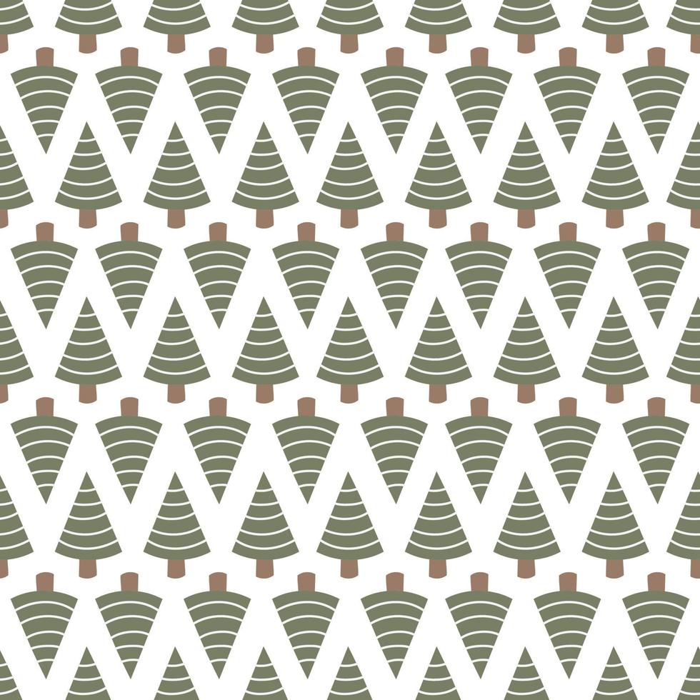 Simple Tree seamless pattern in organic style vector
