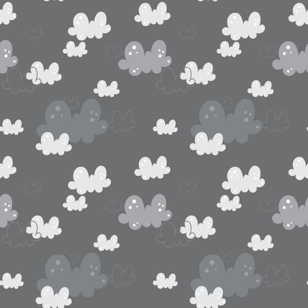 Hand Drawn Clouds seamless pattern vector