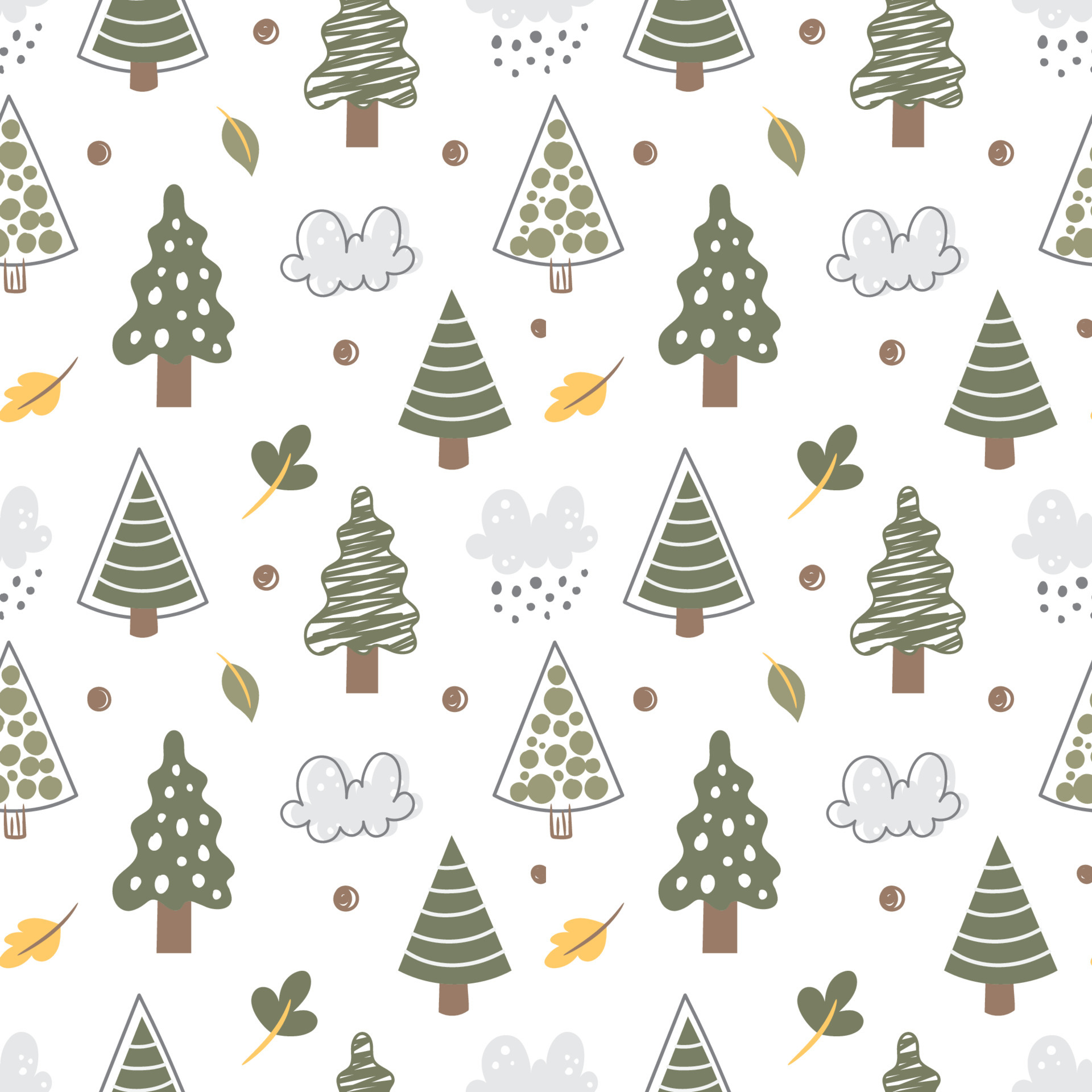 Simple Tree seamless pattern in organic style 5730645 Vector Art at ...