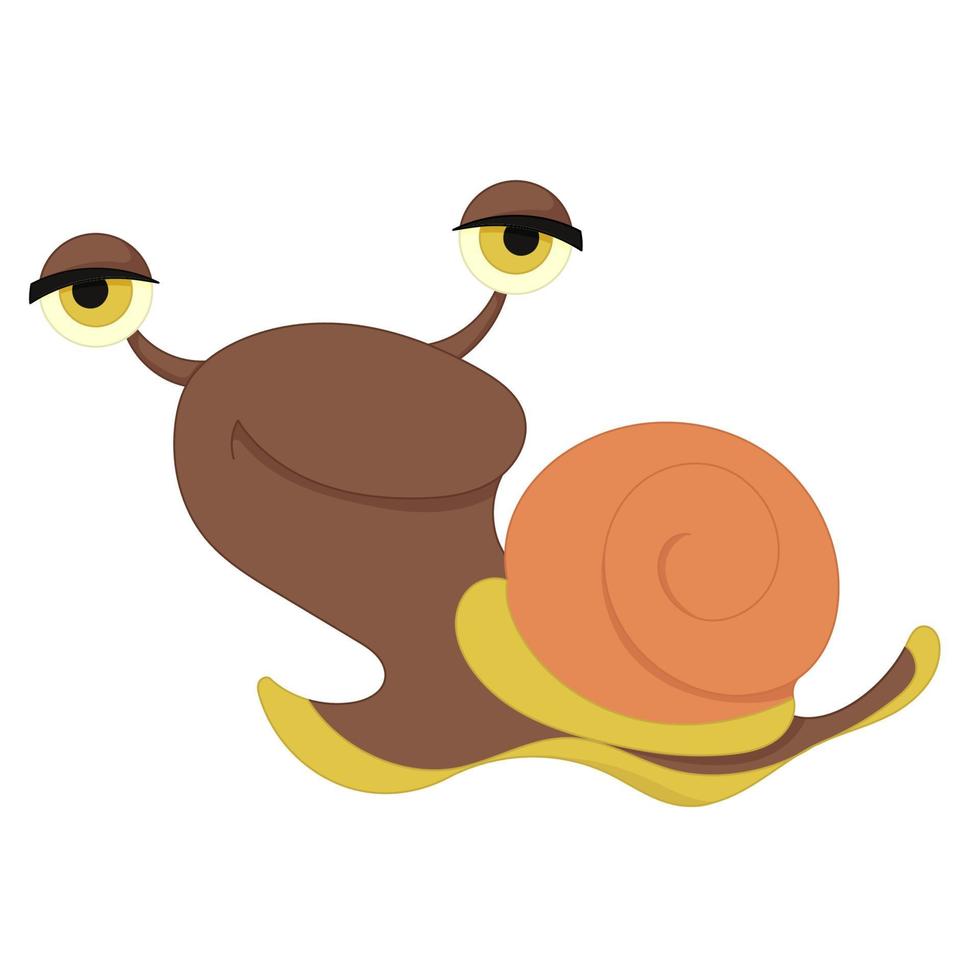 lindo caracol colorido de dibujos animados. aislado sobre fondo blanco. vector