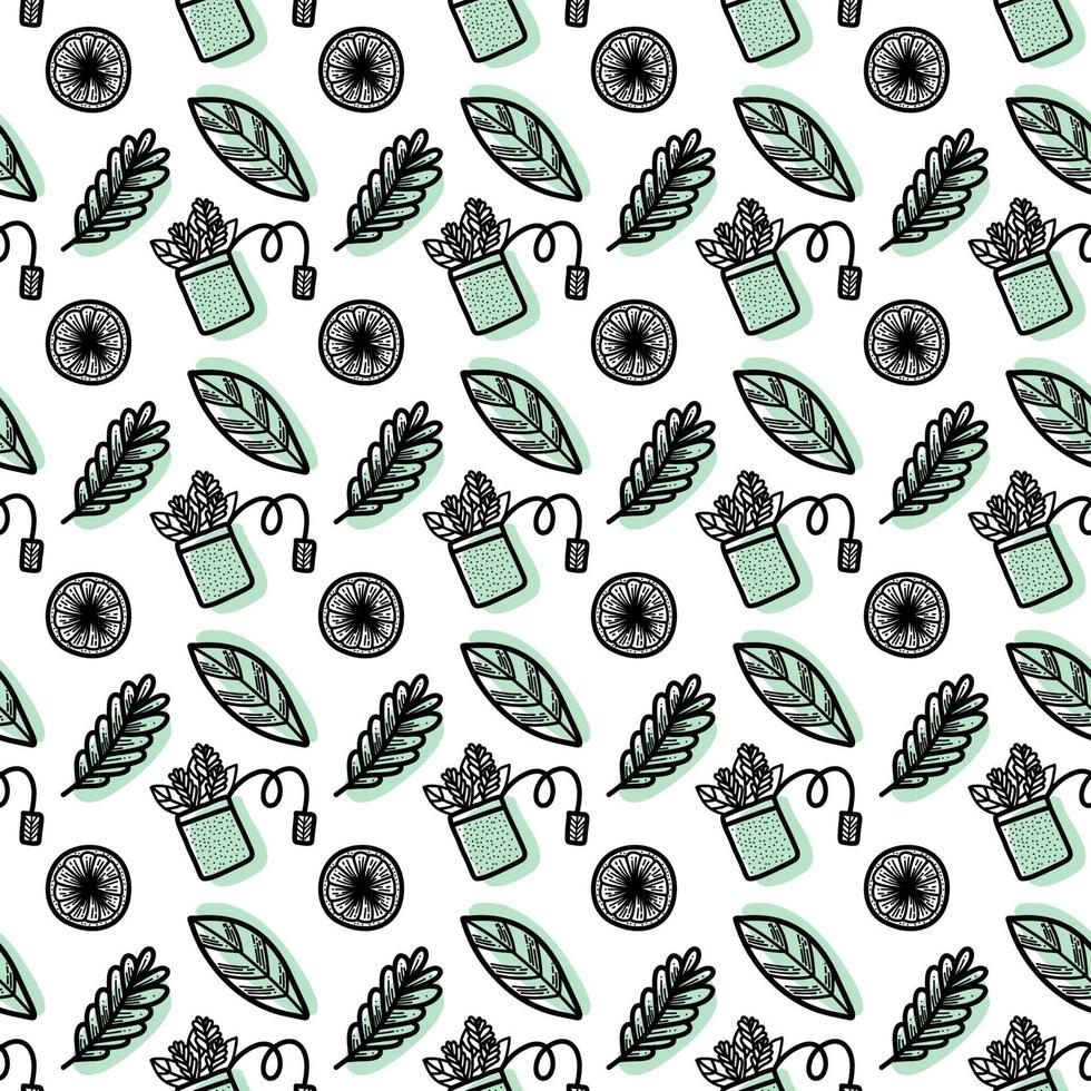 Vector seamless pattern. Outline Illustrations of reusable cups. Coffee and tea mugs for take away drinks. For advertising social media posts printing on paper and fabric.