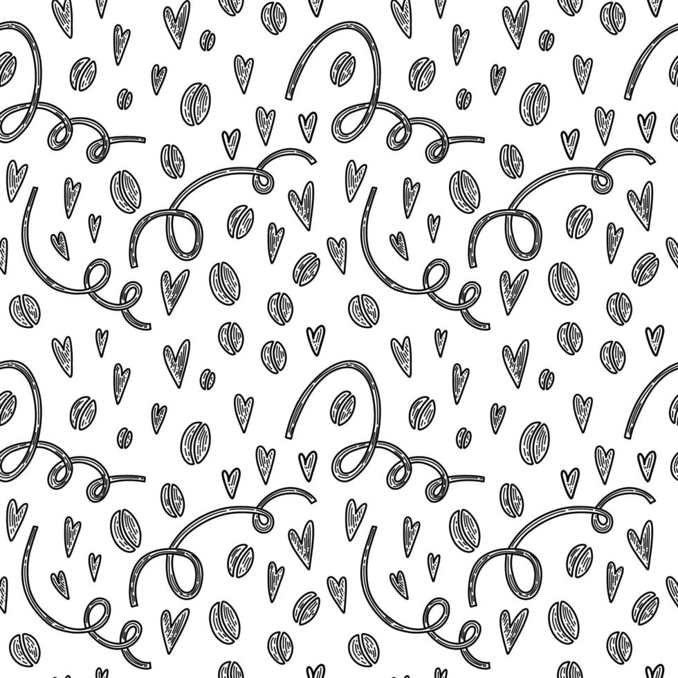 Vector seamless pattern. Outline Illustrations of reusable cups. Coffee and tea mugs for take away drinks. For advertising social media posts printing on paper and fabric.