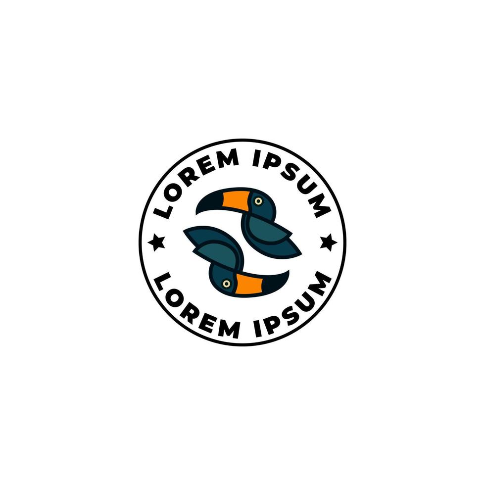toucan silhouette. Toucan logo stamp. Outline toucan logo vector