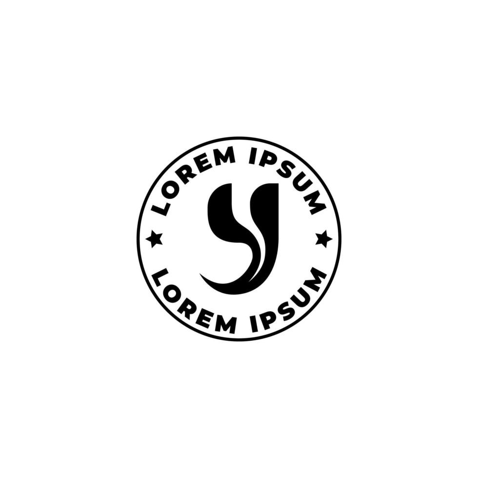 abstract letter Y swirl logo stamp design template vector