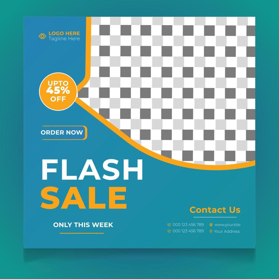 Flash Sale Social Media Post vector