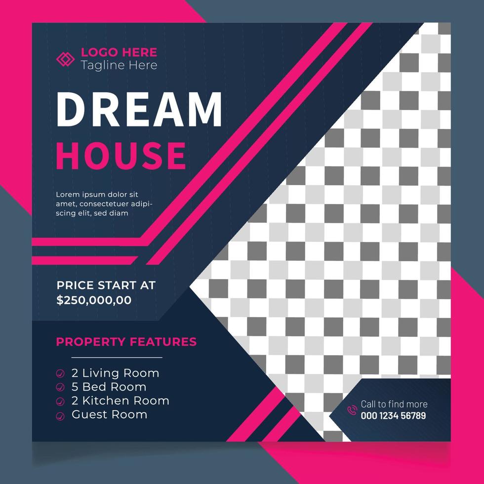 Dream House Social Media Post vector