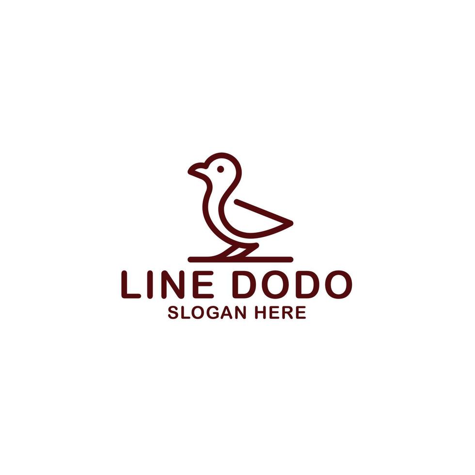 outline dodo bird. Duck logo vector illustration