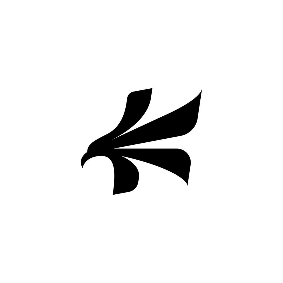 letra k logotipo inicial del águila. logotipo de silueta de cabeza de águila vector