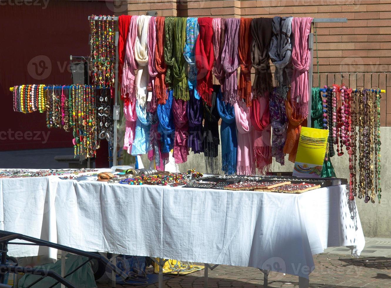 Market selling ethnic garments photo