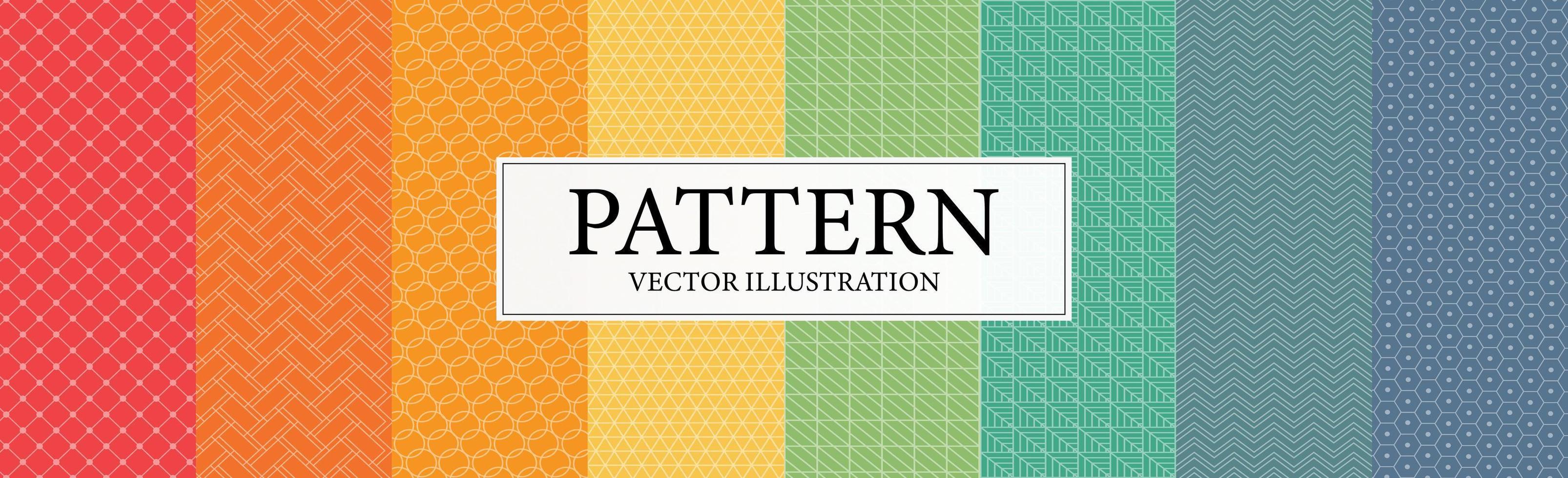 Assembly of seamless patterns, abstract shapes - Vector