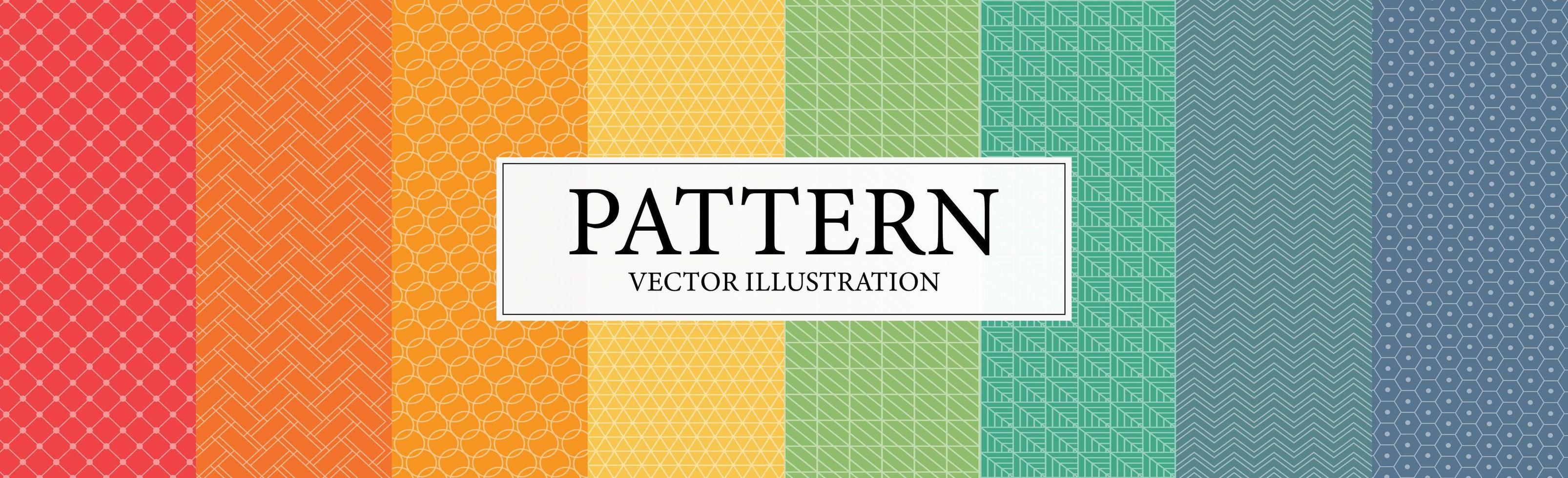 Assembly of seamless patterns, abstract shapes - Vector