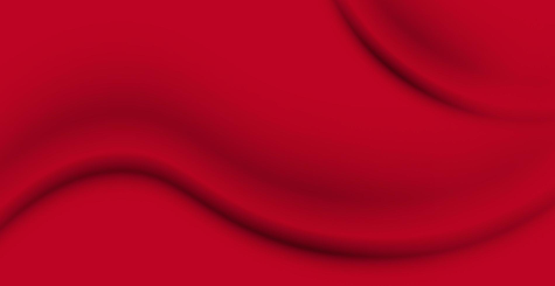 Realistic crumpled red fabric texture background, folds - Vector