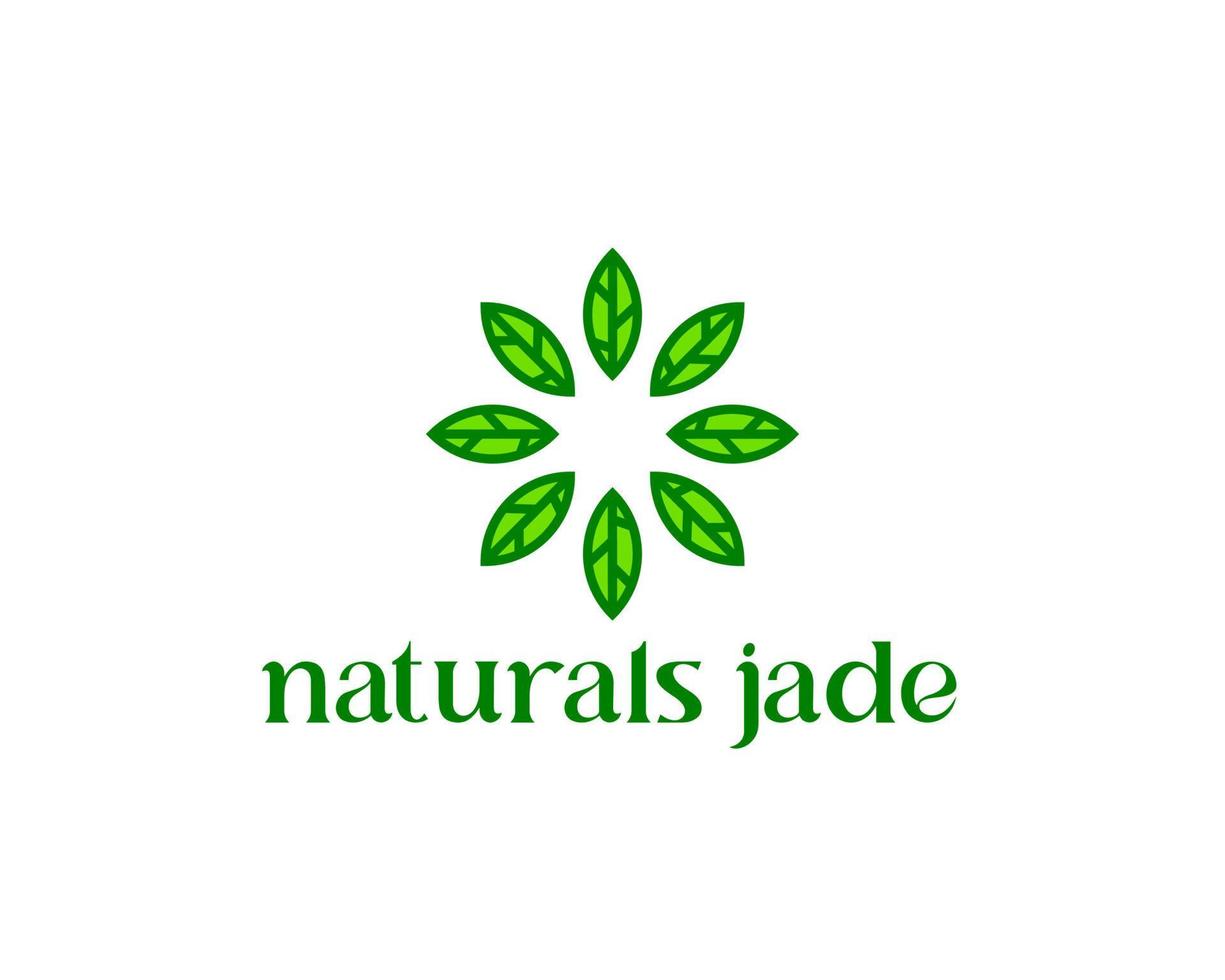 natural jade logo. Green gemstone emerald logo. Luxury jewelry and hotel logo vector