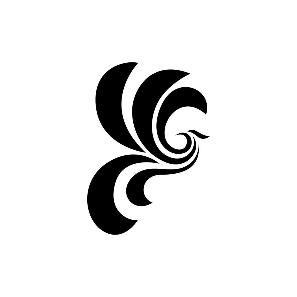 diseño abstracto del logotipo de Phoenix en espiral. plantilla de diseño de silueta de fénix vector