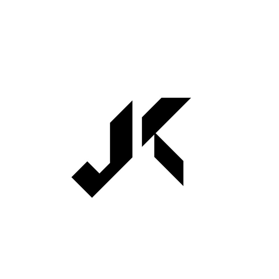 Artistic letter J and K initial logo design template vector