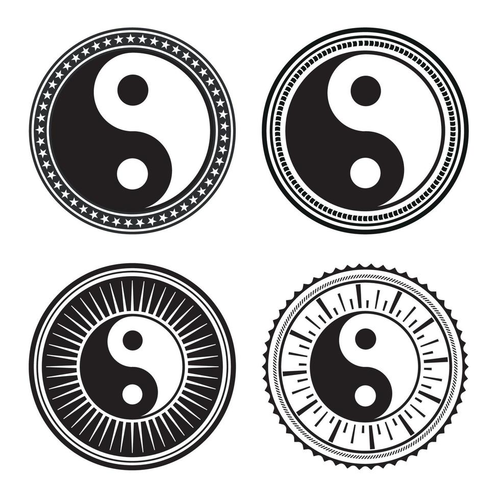 Yin and yang logo set vector