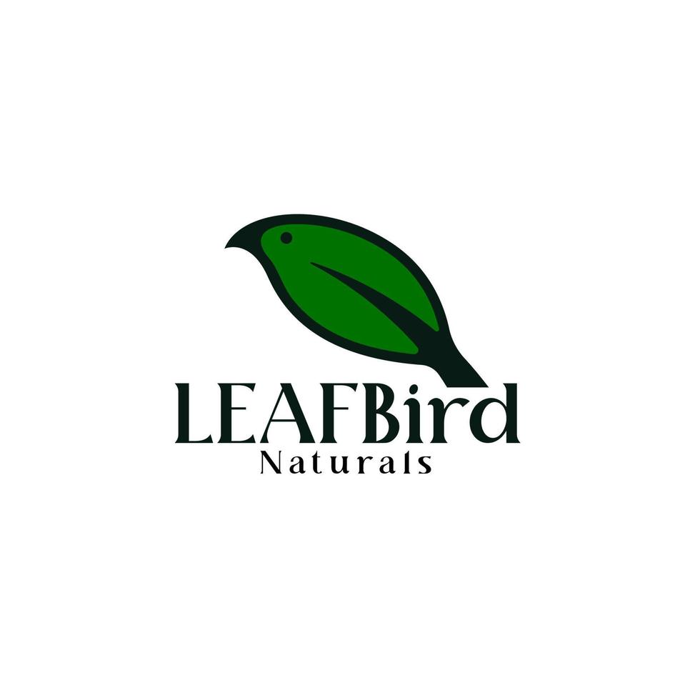 green bird leaf logo. Abstract logo bird and leaf silhouette vector