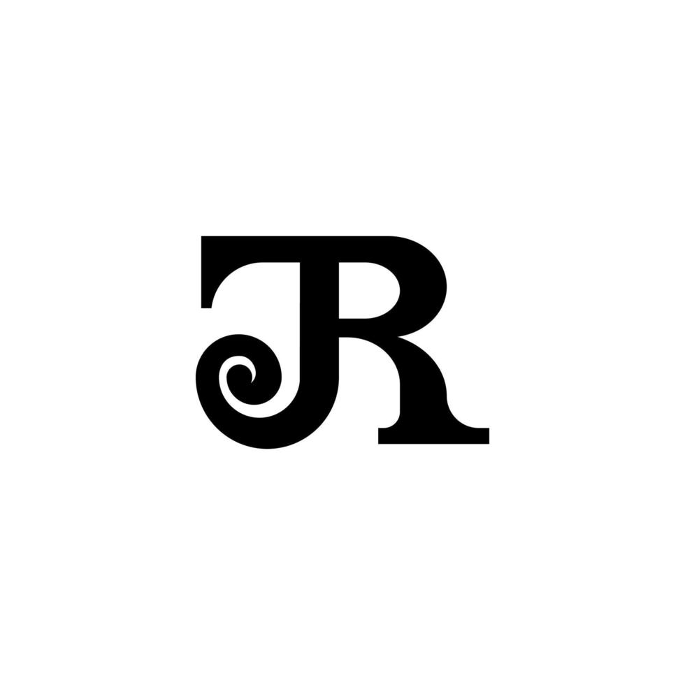 Artistic letter J and R initial logo design template vector