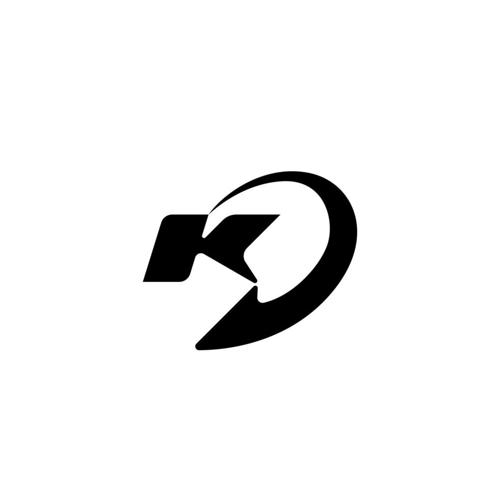 Letter K initial logo. Speed meter logo. Vector illustration