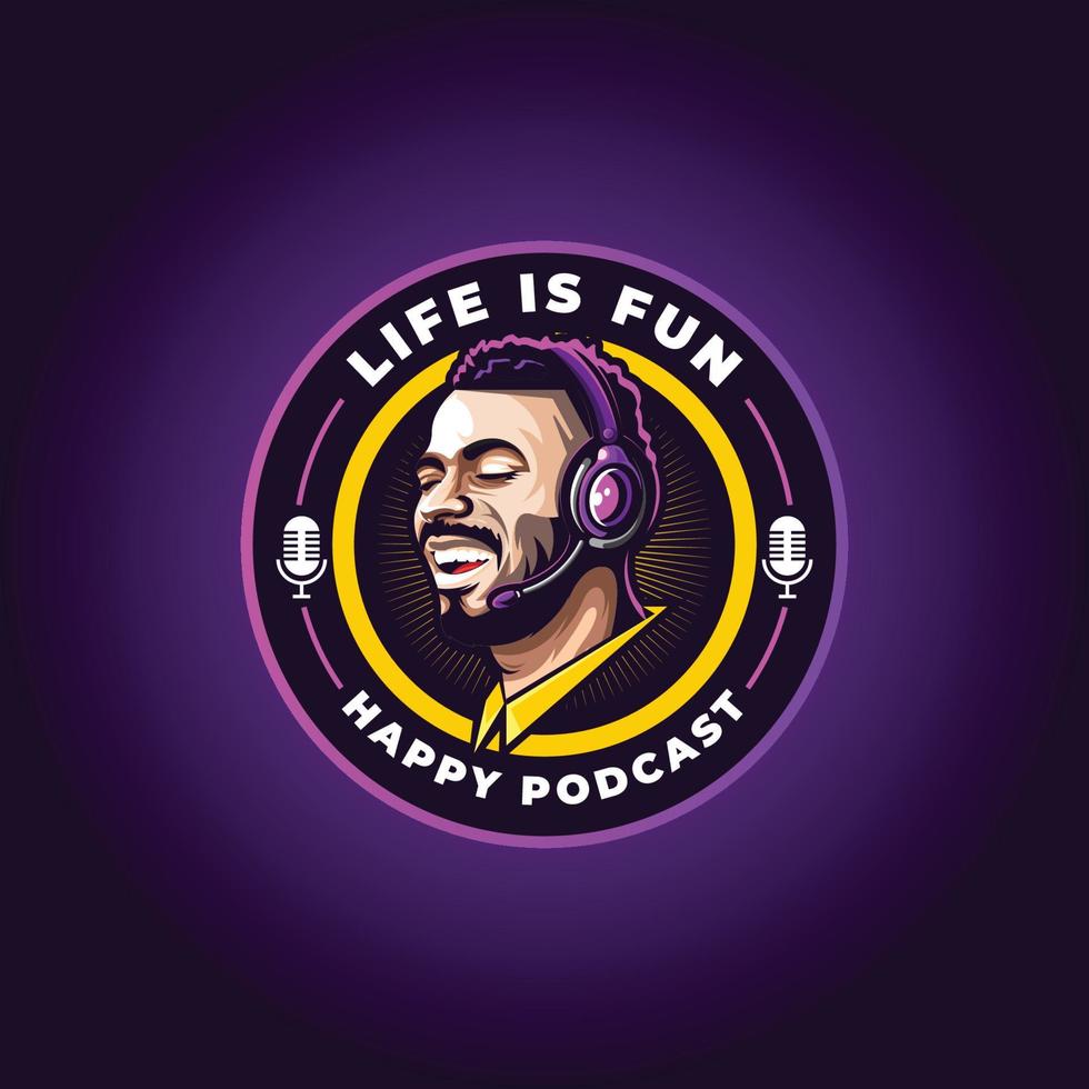 Happy Podcast Logo for Chanel Game vector