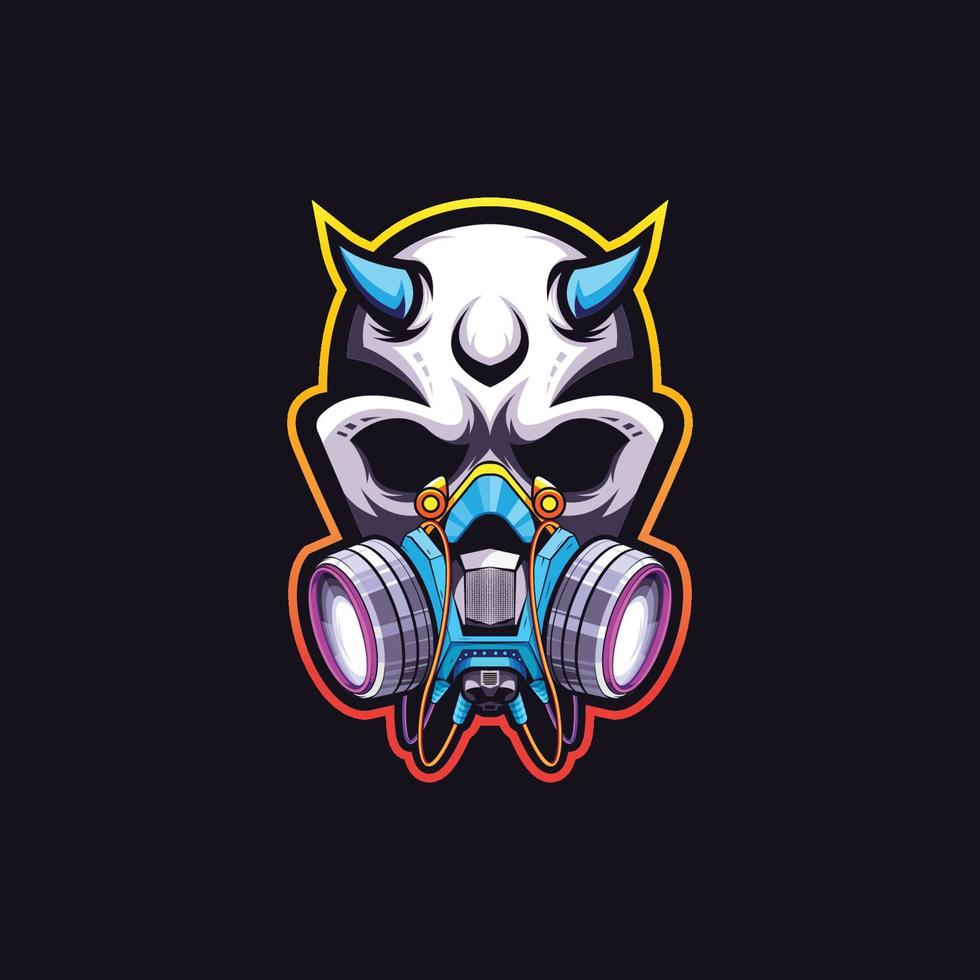 Skull Mask Devil Esport Logo Gaming vector