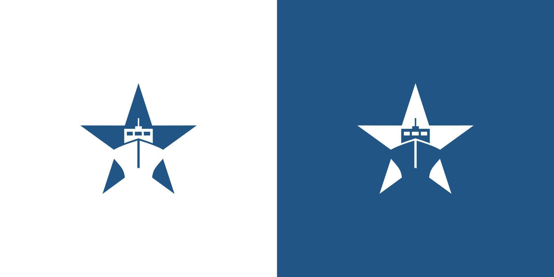 diseño de logotipo de estrella de barco moderno y profesional vector
