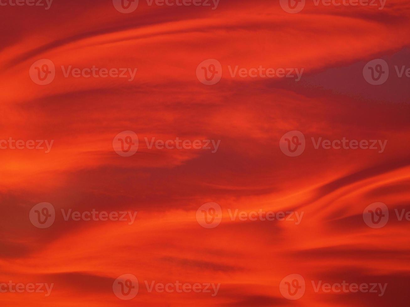 red sunset sky with clouds background photo