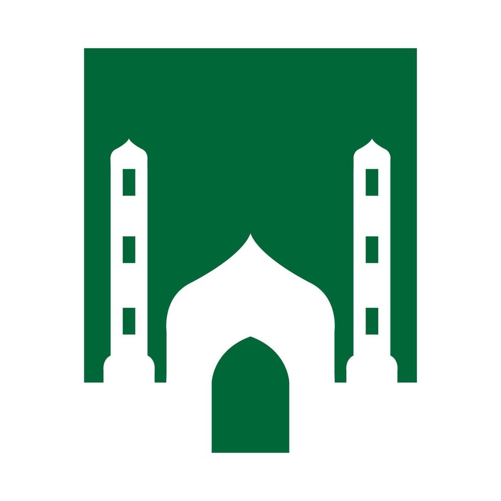 green mosque shape dome logo symbol vector icon illustration graphic design