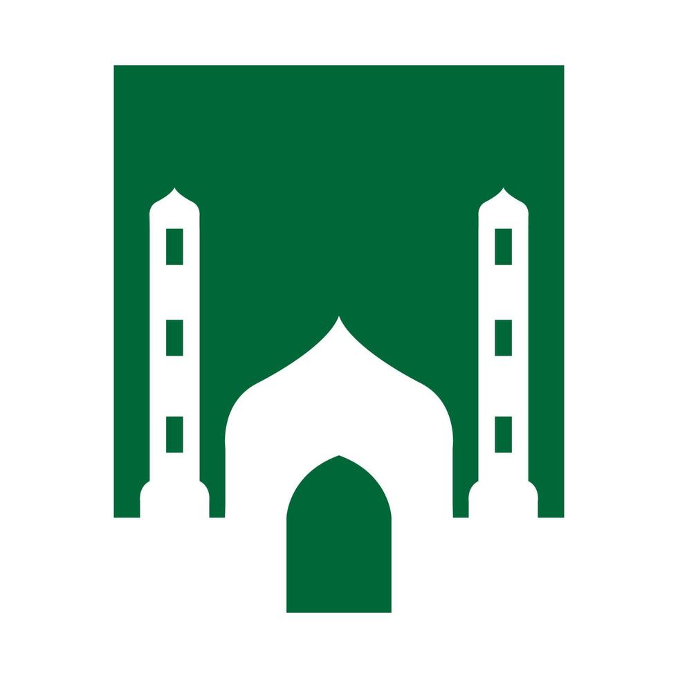 green mosque shape dome logo symbol vector icon illustration graphic design